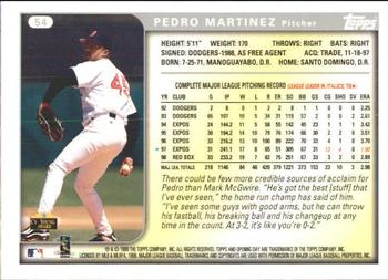 1999 Topps Opening Day #54 Pedro Martinez Back