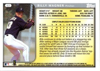 1999 Topps Opening Day #62 Billy Wagner Back
