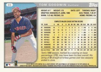 1999 Topps Opening Day #65 Tom Goodwin Back