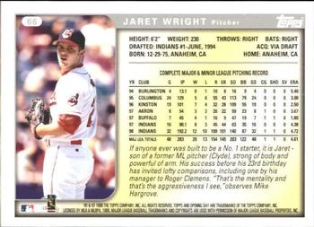 1999 Topps Opening Day #66 Jaret Wright Back