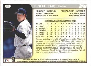 1999 Topps Opening Day #68 Hideki Irabu Back