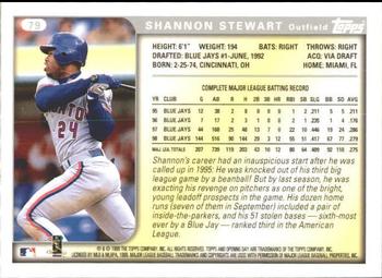 1999 Topps Opening Day #79 Shannon Stewart Back
