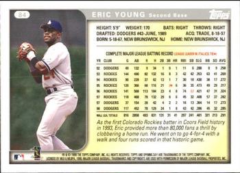 1999 Topps Opening Day #84 Eric Young Back