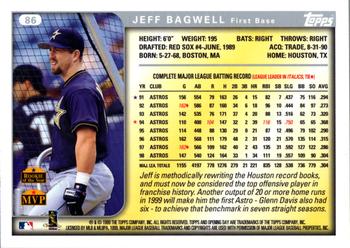 1999 Topps Opening Day #86 Jeff Bagwell Back