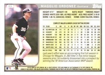 1999 Topps Opening Day #89 Magglio Ordonez Back