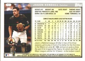1999 Topps Opening Day #101 Jason Kendall Back