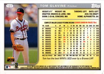 1999 Topps Opening Day #107 Tom Glavine Back