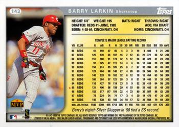 1999 Topps Opening Day #143 Barry Larkin Back