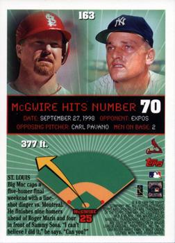 1999 Topps Opening Day #163 Mark McGwire Back