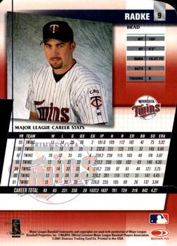 2002 Donruss Fan Club - Die Cuts #9 Brad Radke  Back