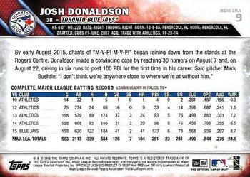 2016 Topps New Era #9 Josh Donaldson Back
