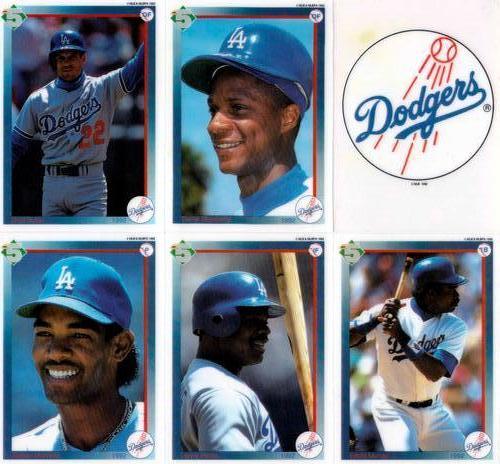 1992 High 5 Reusable Decals - Decal Panels #NNO Los Angeles Dodgers Team Panel (Brett Butler / Lenny Harris / Ramon Martinez / Eddie Murray / Darryl Strawberry / Los Angeles Dodgers Logo) Front