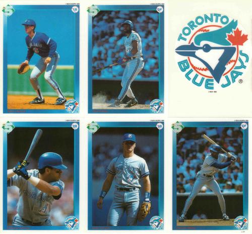 1992 High 5 Reusable Decals - Decal Panels #NNO Toronto Blue Jays Team Panel (Roberto Alomar / Joe Carter / Kelly Gruber / John Olerud / Devon White / Toronto Blue Jays Logo) Front