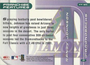 2002 Donruss Fan Club - Franchise Features #FF-34 Randy Johnson  Back