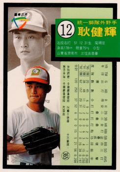 1992 Chiclets CPBL #365 Chien-Hui Keng Back