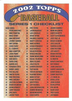 2002 Topps - Checklists Red #1 Series 1 Checklist 1: 1-163 Front