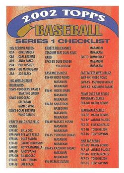 2002 Topps - Checklists Red #4 Series 1 Checklist 4: Inserts Front