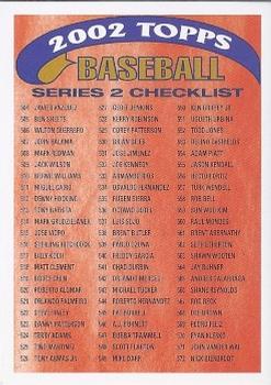 2002 Topps - Checklists Red #2 Series 2 Checklist 2: 504-642 Front