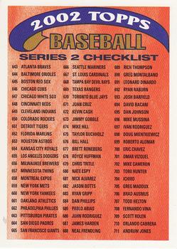 2002 Topps - Checklists Red #3 Series 2 Checklist 3: 643-719 and Inserts Front