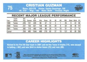 2002 Donruss Originals - Aqueous #75 Cristian Guzman Back