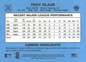 2002 Donruss Originals - Aqueous #286 Troy Glaus Back