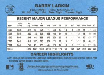 2002 Donruss Originals - Aqueous #296 Barry Larkin Back