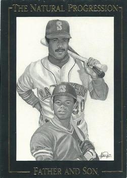 1992 The Perfect Game Ken Griffey Jr. The Natural Progression #8 Ken Griffey Jr. / Ken Griffey Sr. Front