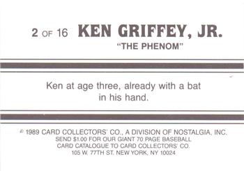 1989 Card Collectors Ken Griffey Jr. The Phenom #2 Ken Griffey Jr. Back