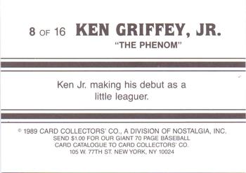 1989 Card Collectors Ken Griffey Jr. The Phenom #8 Ken Griffey Jr. Back