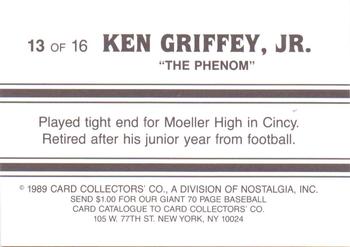 1989 Card Collectors Ken Griffey Jr. The Phenom #13 Ken Griffey Jr. Back