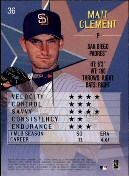 1999 Topps Stars #36 Matt Clement Back