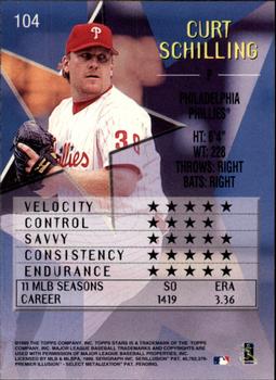 1999 Topps Stars #104 Curt Schilling Back