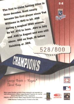 2002 Donruss Originals - Champions #C-2 George Brett  Back