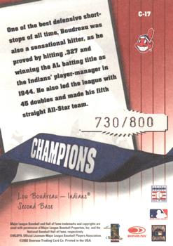 2002 Donruss Originals - Champions #C-17 Lou Boudreau  Back