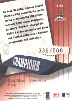 2002 Donruss Originals - Champions #C-22 Randy Johnson  Back