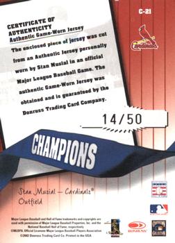 2002 Donruss Originals - Champions Materials #C-21 Stan Musial Back