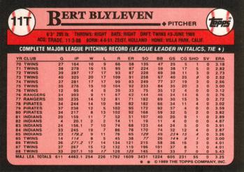 1989 Topps Traded #11T Bert Blyleven Back