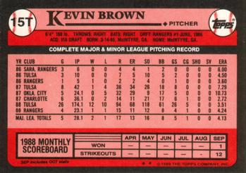 1989 Topps Traded #15T Kevin Brown Back