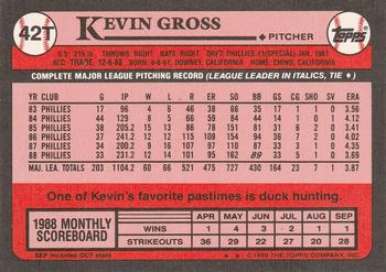 1989 Topps Traded #42T Kevin Gross Back