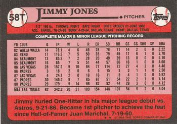 1989 Topps Traded #58T Jimmy Jones Back