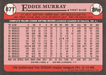 1989 Topps Traded #87T Eddie Murray Back