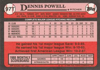 1989 Topps Traded #97T Dennis Powell Back