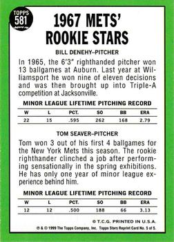 1999 Topps Stars - Rookie Reprints #5 Tom Seaver  Back