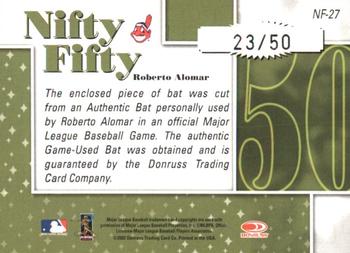 2002 Donruss Originals - Nifty Fifty Bats #NF-27 Roberto Alomar  Back