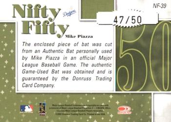 2002 Donruss Originals - Nifty Fifty Bats #NF-39 Mike Piazza  Back