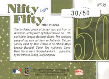 2002 Donruss Originals - Nifty Fifty Combos #NF-39 Mike Piazza Back