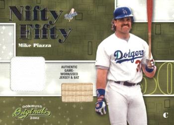 2002 Donruss Originals - Nifty Fifty Combos #NF-39 Mike Piazza Front