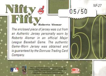 2002 Donruss Originals - Nifty Fifty Jerseys #NF-27 Roberto Alomar  Back