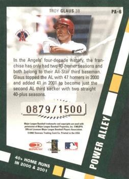 2002 Donruss Originals - Power Alley #PA-6 Troy Glaus  Back