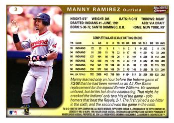 1999 Topps SuperChrome #3 Manny Ramirez Back